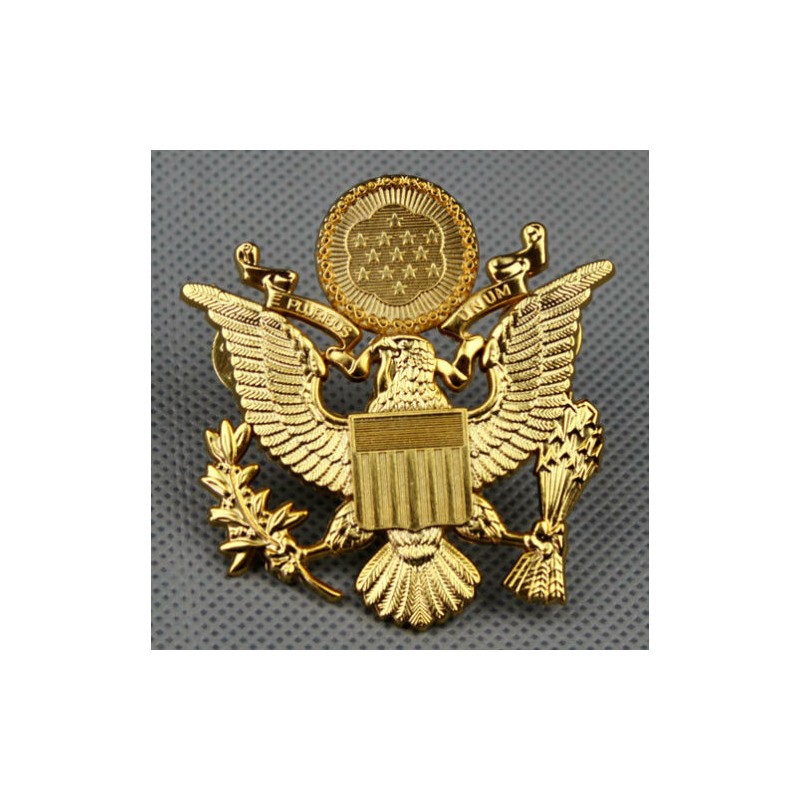 WWII US ARMY Officer cap gold eagle badge