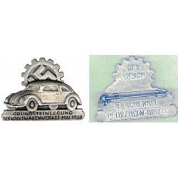 Distintivo commemorativo per la nascita della fabbrica Volkswagen nel 1938