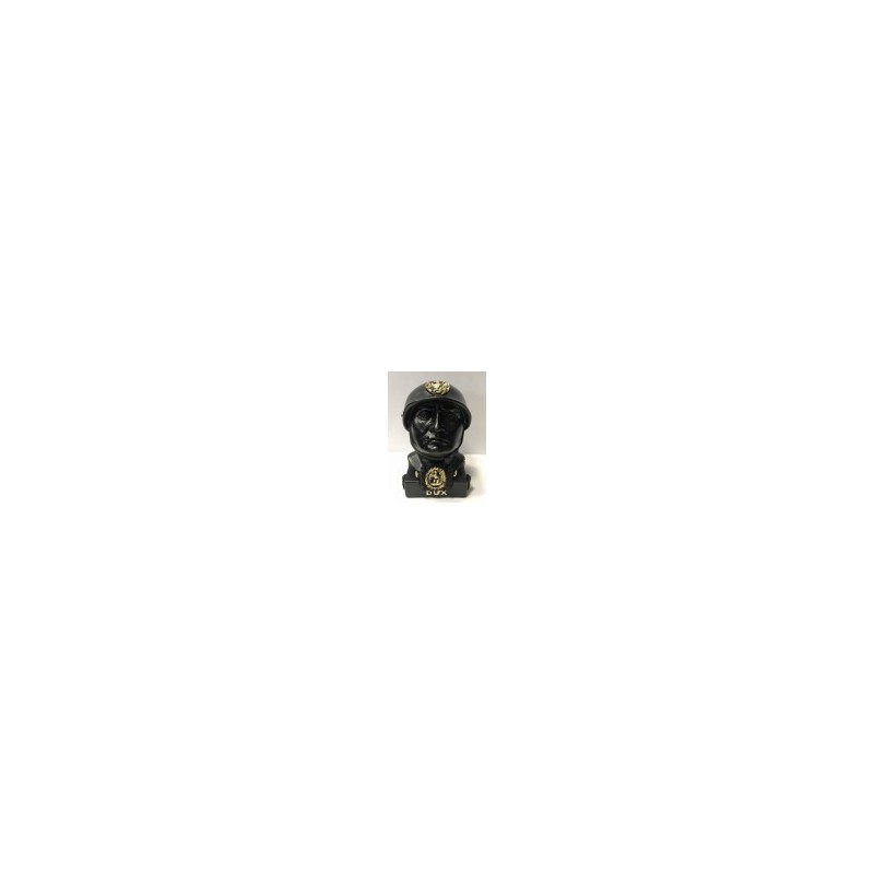 Busto elmo nero con dettagli oro in polvere di marmo cm 12