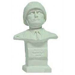 Busto Benito Mussolini con elmo bianco
