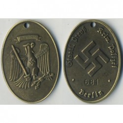 Prussian State Police ID Tag