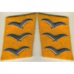 Flight Corporal collar tabs on golden yellow underlay