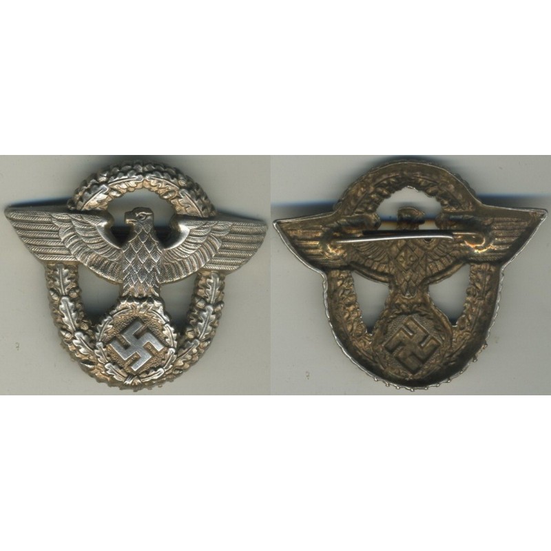 Fregio in metallo per elmetto della Polizia del Reich