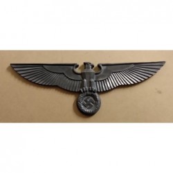 Cold cast resin Reichstag wall eagle.  With wall fitting on the rear. finished like aged  alluminium.  Measures 445mm x 160mm