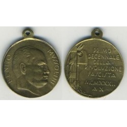 Medaglia celebrativa del primo decennale della rivoluzione fascista