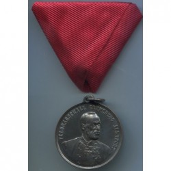 Feldmarschall Erzherzog Albrecht-Medaille mit Band. Abmessungen: 33x33 mmVollenden: verkupfert und antik