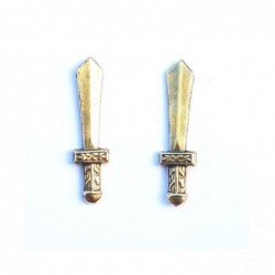 Pair of brassplated sword badges