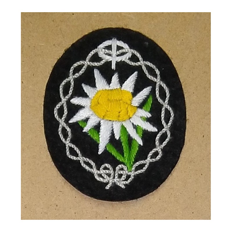 Edelweiss embroidery badge for montain troops