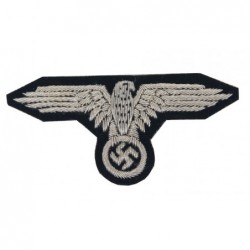 SS officers sleeve eagle. Metal thread embroidered on black wool