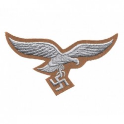 Officer breast tropical eagle insignia. Embroidered on khaki cotton  fabric.