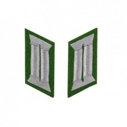 Schutzpolizei officers collar tabs. Made on green wool background