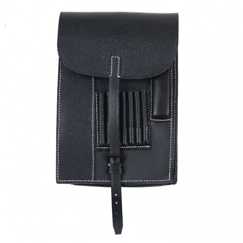 WHSS black map case. Made of pebbled leather with all details  pockets
