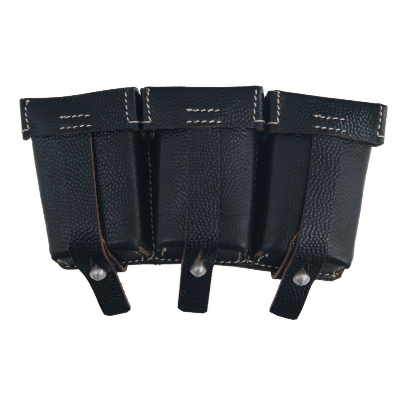 WHSS Ammopouch  black. M1911 Mauser 98k ammunition pouch. Made of black pebbled leather