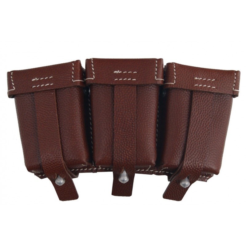 WHSS Ammopouch  brown. M1911 Mauser 98k ammunition pouch. Made of black pebbled leather