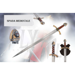 MEDIEVAL LION RED EYES SWORD